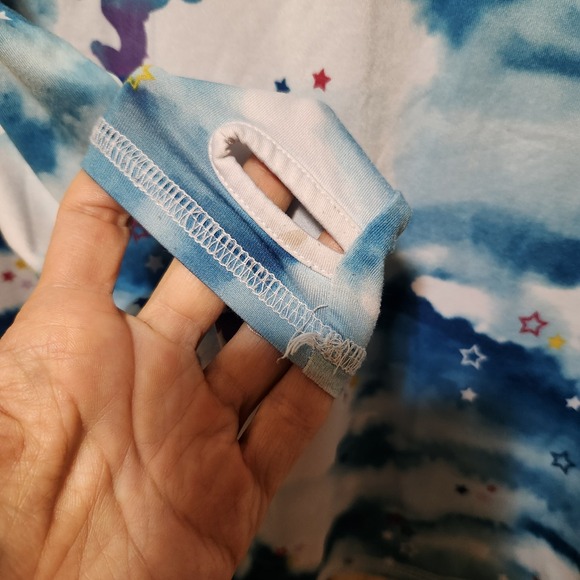 Cuddl Duds Girls Pajama Set Size M Blue Unicorn Long Sleeve & Pants - Picture 4 of 7